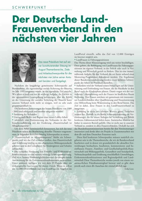 das neue Präsidium - Deutscher LandFrauenverband e.V.