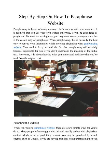 Step-By-Step Guide on How to Paraphrase Website
