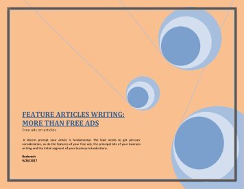 FEATURE ARTICLES WRITING MORE THAN FREE ADS