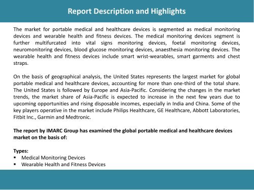 Global Portable Medical and Healthcare Devices Market Trends, Share, Size and Forecast 2017-2022