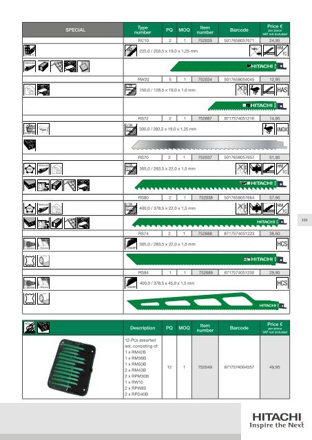 HITACHI Zubehör 2017