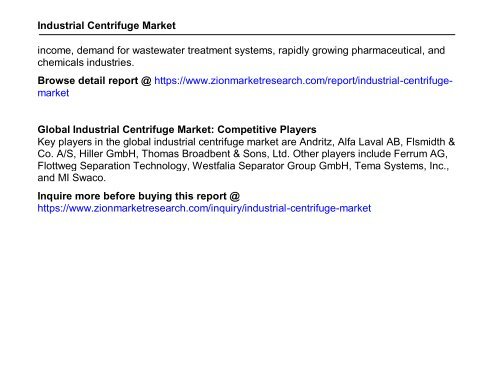 Global Industrial Centrifuge Market, 2016–2024