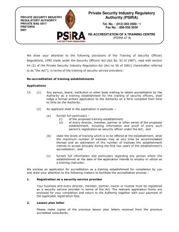 2011-11-23_PSIRA47A_Re-Accreditation_of_Training_Centre