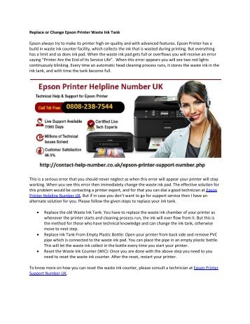 Replace or Change Epson Printer Waste Ink Tank