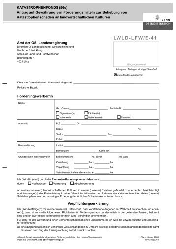 Formular LWLD-LFW/E-41: Katastrophenfonds (56e ... - Tiefgraben