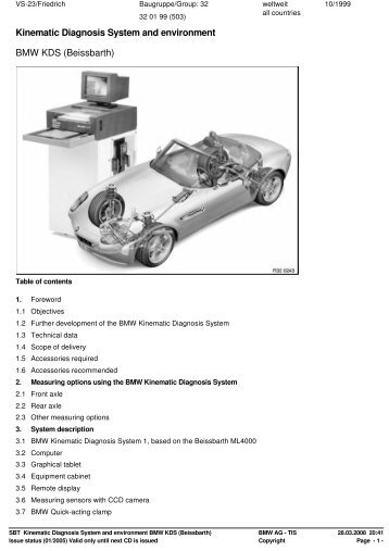 SBT Kinematic Diagnosis System and environment BMW KDS ...