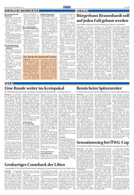 Wochen-Kurier 39/2017 - Lokalzeitung für Weiterstadt und Büttelborn
