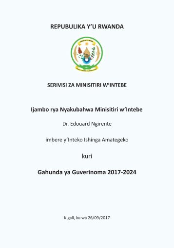 Dr.Edouard Ngirente_The 7 Year Government Program 2017_2024 