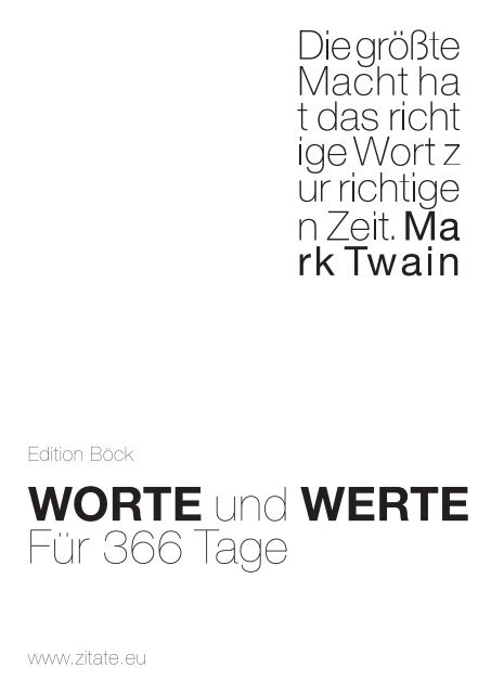 WORTE und WERTE - Für 366 Tage