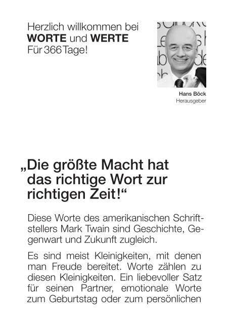 WORTE und WERTE - Für 366 Tage