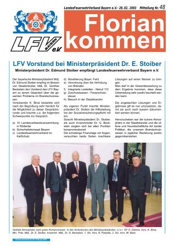 Florian kommen LFV Vorstand bei Ministerpräsident Dr. E. Stoiber