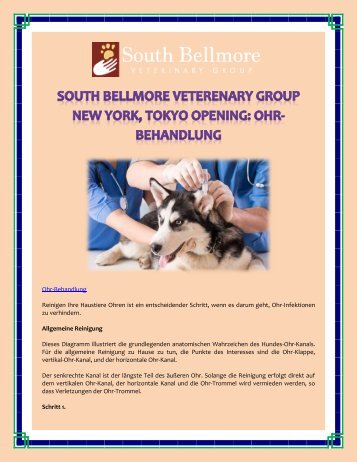 South Bellmore Veterenary Group New York, Tokyo Opening: Ohr-Behandlung