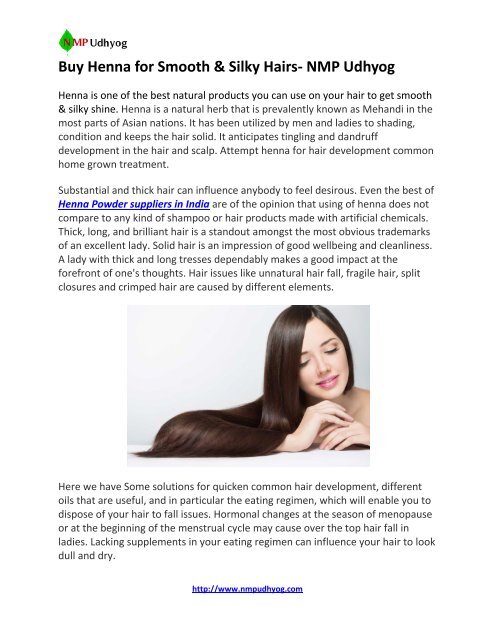 Buy Henna For Smooth Amp Silky Hairs Nmp Udhyog