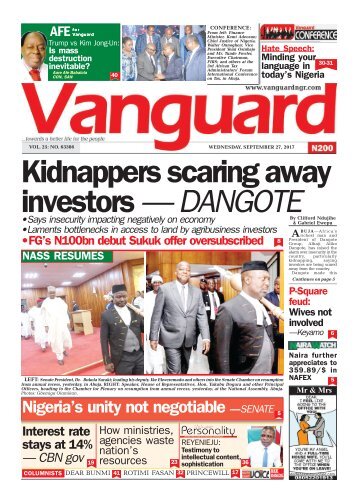27092017 - Kidnappers scaring away investors - DANGOTE