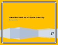 Common Names for Dry Fabric Filter Bags