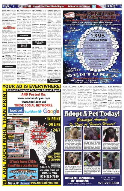 American Classifieds Sept. 28th Edition Bryan/College Station