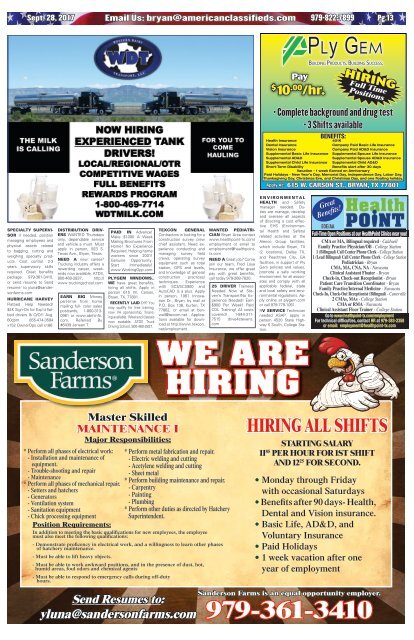 American Classifieds Sept. 28th Edition Bryan/College Station