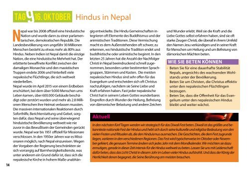 Gebetsleitfaden für die hinduistische Welt