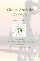 Group Analytic Contexts, Issue 77, September 2017