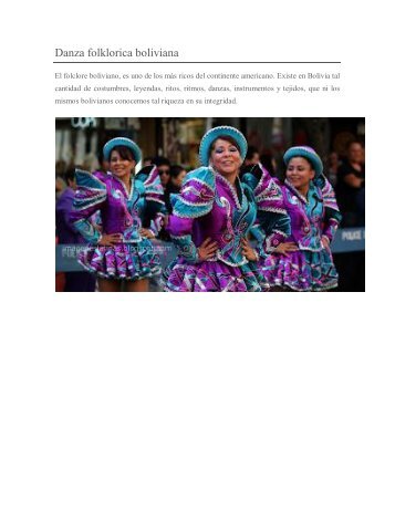 Danza folklorica boliviana