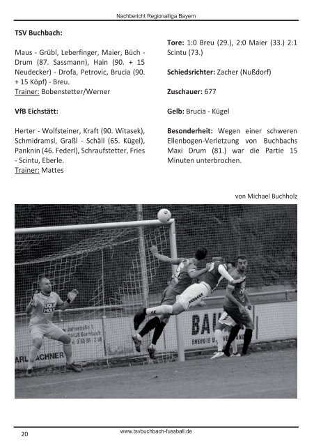 Stadionzeitung TSV Buchbach - FC Augsburg II