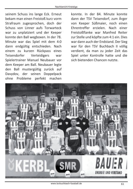 Stadionzeitung TSV Buchbach - FC Augsburg II