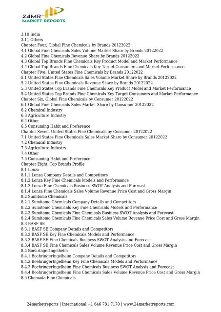 Fine Chemicals Depth Research Report 2017-2022