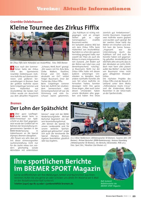 BREMER SPORT Magazin | Oktober 2017