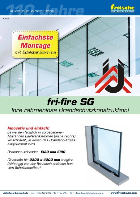 BS010 -  friINFO - Rahmenloses Brandschutzsystem SG