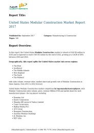 United States Modular Construction Market Report 2017 