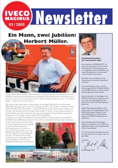 Ein Mann, zwei Jubiläen: Herbert Müller. - Iveco Magirus