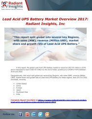 Global Lead Acid UPS Battery Sales Market Report 2017