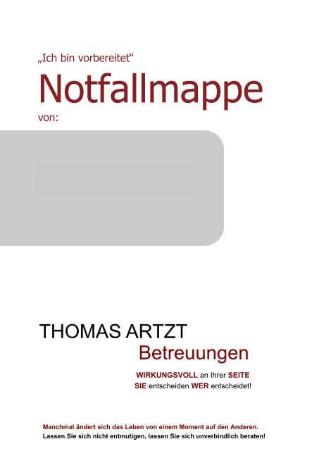 Thomas Artzt Notfallmappe