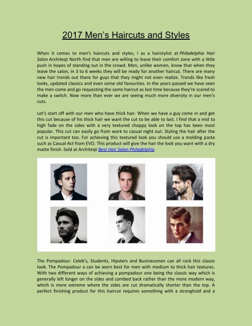 2017 Men S Haircuts And Styles