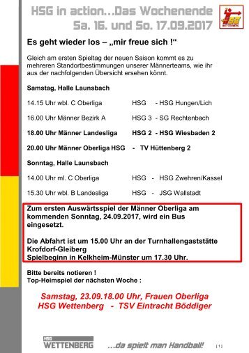 HSG Aktuell 2017/18 Ausgabe 1