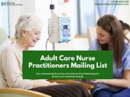 Adult Care Nurse Practitioners Mailing Lists