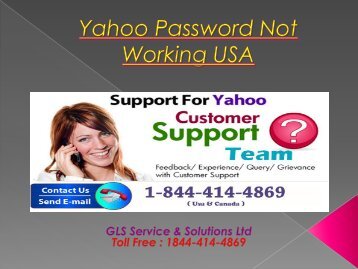 Yahoo Password Not Working USA 1844-576-0463