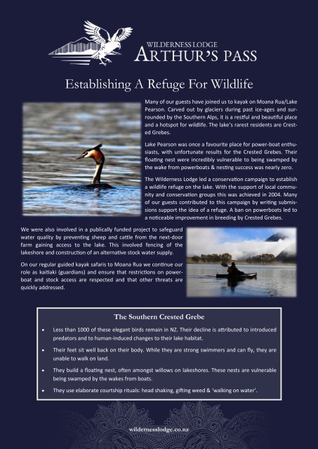 Wilderness Lodges Eco-tourism Initiatives