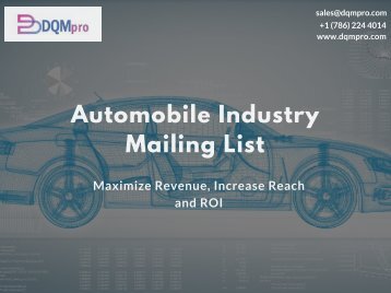 Automobile Industry Mailing List | Automotive Industry Email List