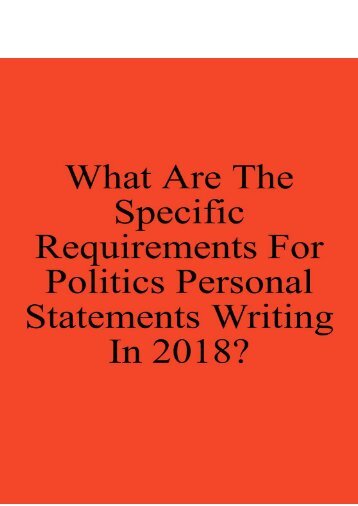 What Are the Specific Requirements for Politics Personal Statements Writing in 2018?