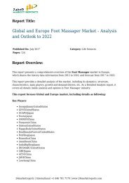 Foot Massager Market - Analysis and Outlook to 2022