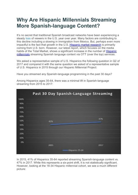 Why Are Hispanic Millennials Streaming More Spanish-language Content