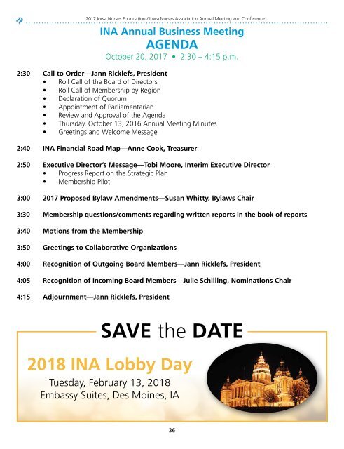 2017 INF/INA Conference & Annual Meeting