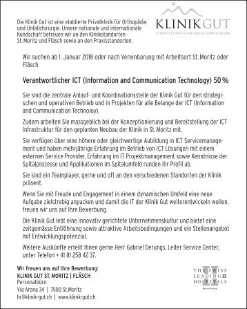 Verantwortliche(r) ICT Klinik Gut