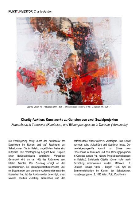 KUNSTINVESTOR AUSGABE OKTOBER 2017