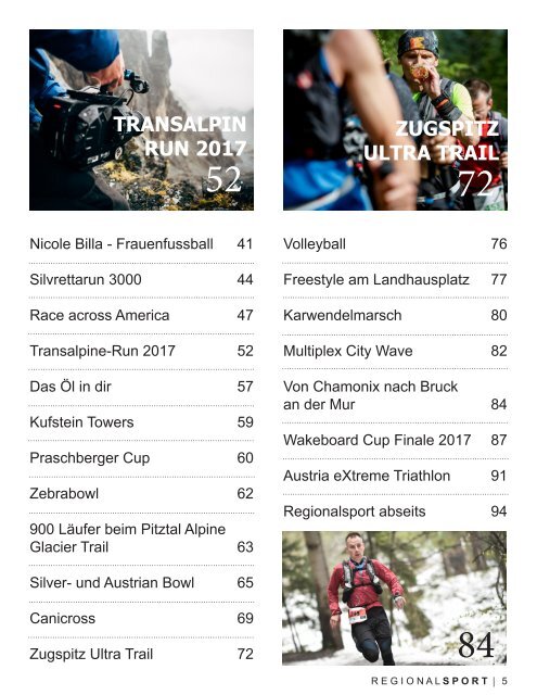 Regionalsport Nummer drei Herbstausgabe