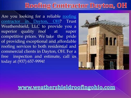 Roofing Contractor Dayton, OH