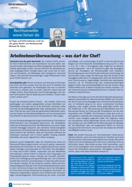 Wesselinger Stadt Magazin September 2017