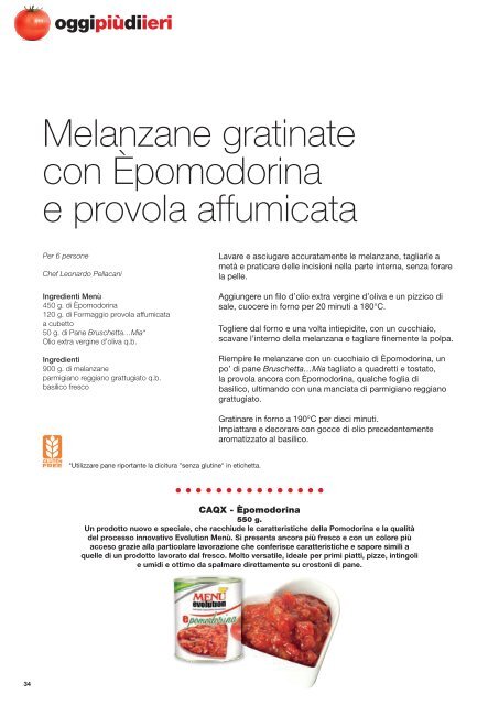 MENU Speciale Pomodorina - Settembre 2017