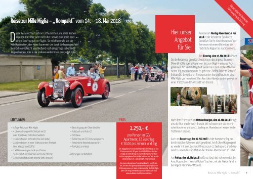 Reisen zur Mille Miglia – Genießen & Erleben